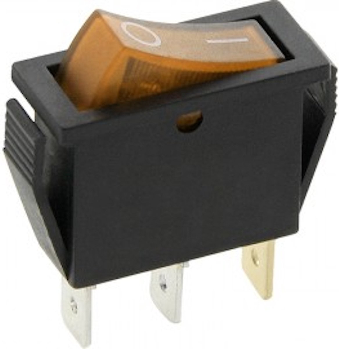 Orbit Electronic® Wipschakelaar ON-OFF - 3-pins - 10.5x28x33mm (bxlxh) - 250V - Max. 16A - 1830 - Geel