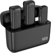 Bol.com Draadloze Microfoon - USB Type-C - 2x Microfoon + 1x Ontvanger - K30 - Zwart - Geschikt voor USB-C Smartphones aanbieding