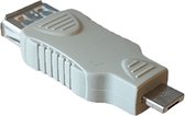 USB Adapter - Micro USB-A male naar USB-A female - Beige - Per 1 stuk(s)
