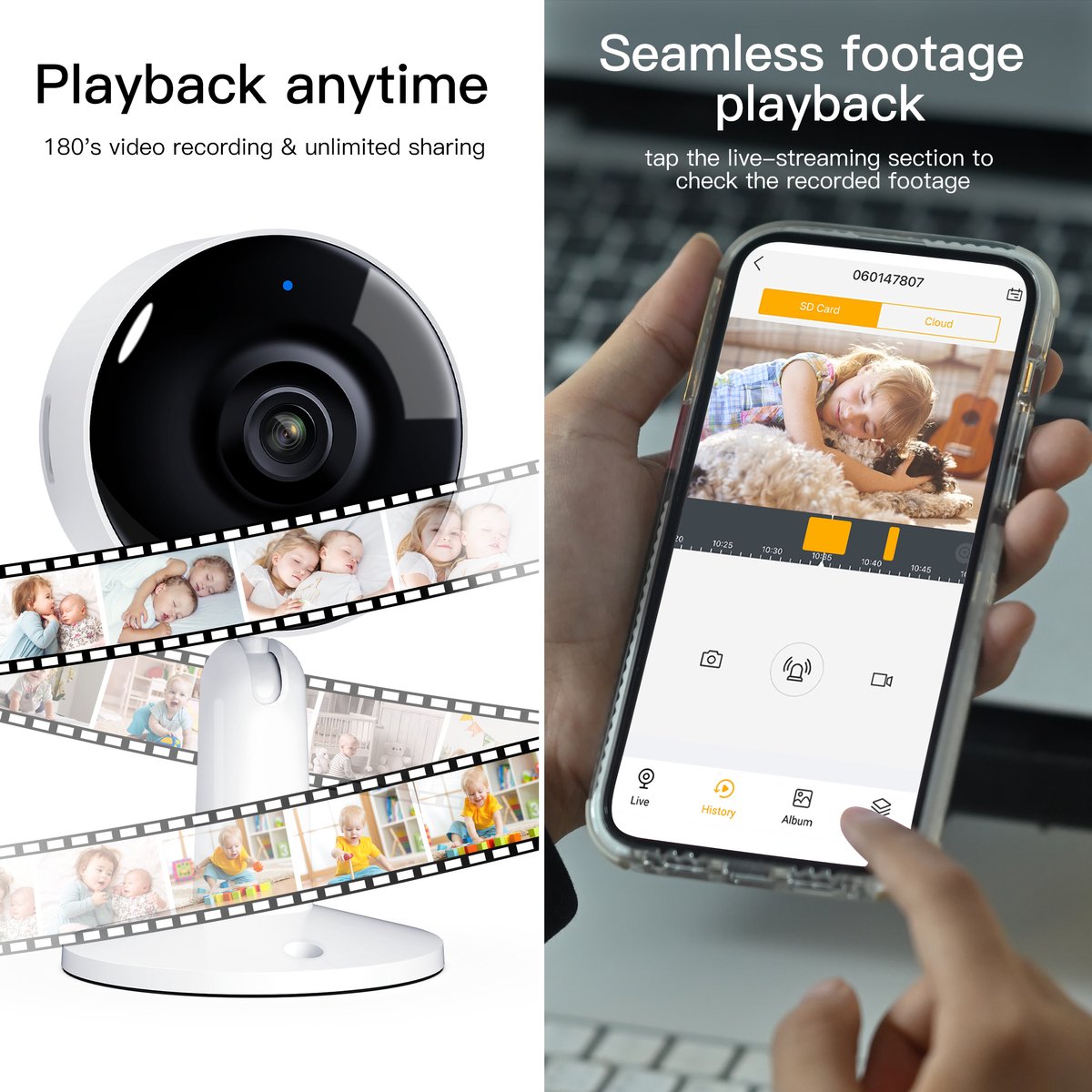 Afbeelding 3 van Arenti IN1Q - 4MP - Bewakingscamera - Beveiligingscamera binnen - 4MP Ultra HD Resolutie – Wifi camera - Kleur zwart