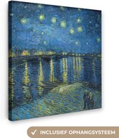 Canvas Schilderij De Sterrennacht - Vincent van Gogh - 50x50 cm - Wanddecoratie