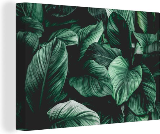 Canvas Schilderij Jungle - Bladeren - Tropisch - Planten - Natuur - 120x80 cm - Wanddecoratie