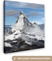 Canvas Schilderij Wolken boven de Matterhorn in Zwitserland - 90x90 cm - Wanddecoratie