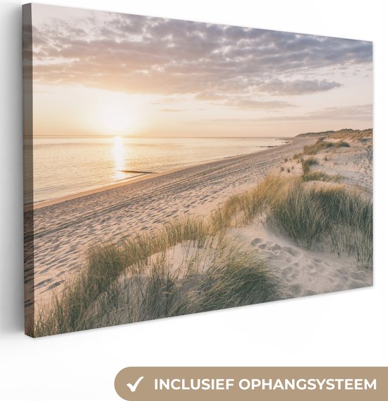 Foto: Canvas schilderij duinen en zee 150x100 kamer decoratie accessoires strand en waddenzee beach schilderijen woonkamer wanddecoratie slaapkamer muurdecoratie keuken wanddoek binnen woondecoratie huis woonaccessoires