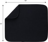 Absorberende, omkeerbare droogmat van microvezel voor keuken, 16 inch x 18 inch, zwart