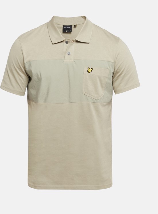 Lyle & Scott Casual Heren Polo (Maat M) Khaki - Colorblock - Poloshirt