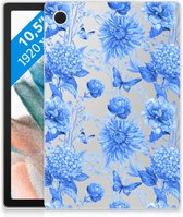 Siliconen Hoesje voor Samsung Galaxy Tab A8 2021/2022 Flowers Blue