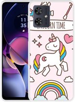 Cazy Hoesje geschikt voor Motorola Moto G54 5G Unicorn Time