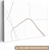 Canvas schilderij 180x120 cm - Wanddecoratie Abstract - Minimalisme - Line art - Muurdecoratie woonkamer - Slaapkamer decoratie - Kamer accessoires - Schilderijen