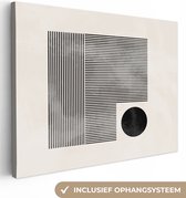 Canvas schilderij 160x120 cm - Wanddecoratie Vierkant - Minimalisme - Abstract - Muurdecoratie woonkamer - Slaapkamer decoratie - Kamer accessoires - Schilderijen