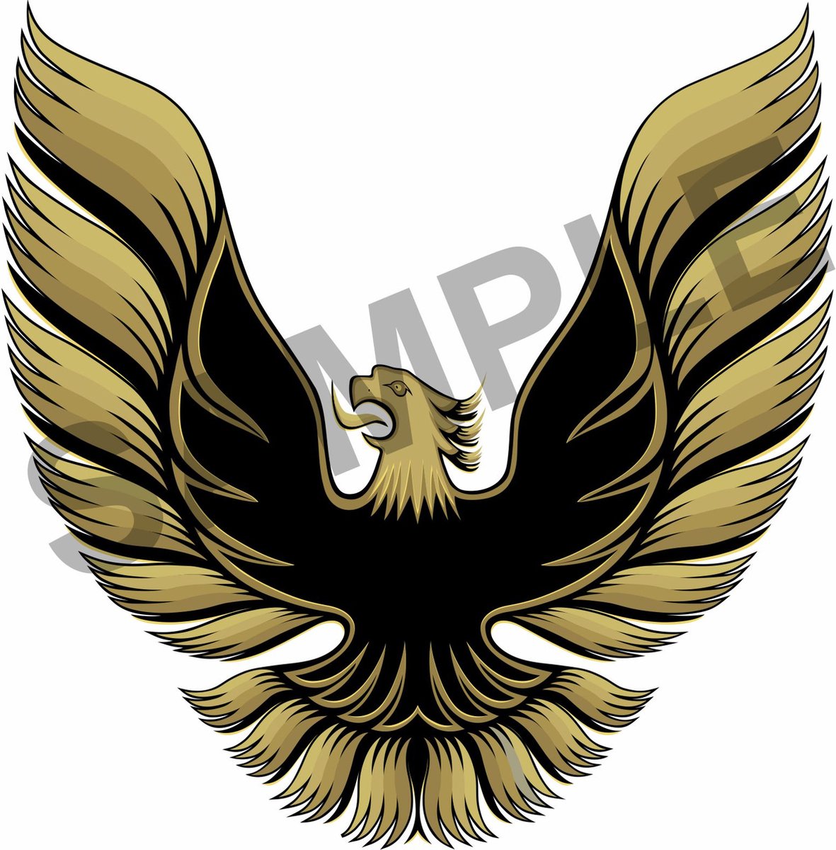 1978-1981 motorkap sticker Pontiac Firebird Transam replika goud look