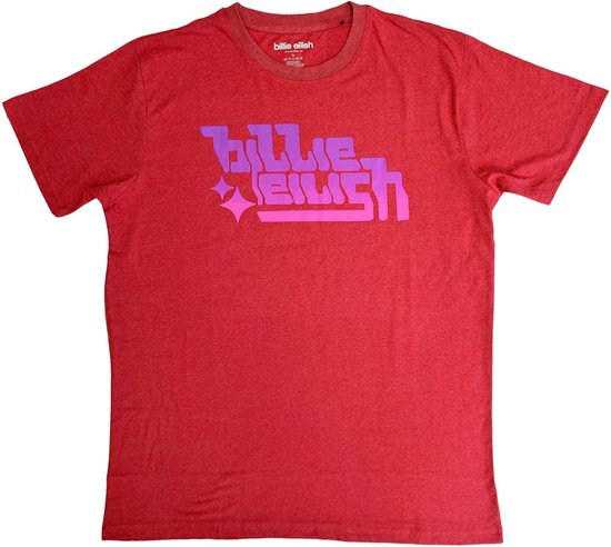 Billie Eilish - Purple Logo Heren T-shirt - S - Rood