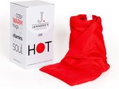 Janneke's Warmtesjaal - pittenzak - 70 cm lang - lijnzaad - wasbare hoes - vurig rood