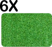 BWK Flexibele Placemat - Groen - Gras - Achtergrond - Set van 6 Placemats - 45x30 cm - PVC Doek - Afneembaar