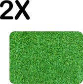 BWK Luxe Placemat - Groen - Gras - Achtergrond - Set van 2 Placemats - 40x30 cm - 2 mm dik Vinyl - Anti Slip - Afneembaar