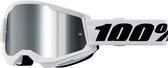 100% Strata 2 Everest Motocross Enduro MTB Cross Bril met Spiegel Lens - Wit / Zwart