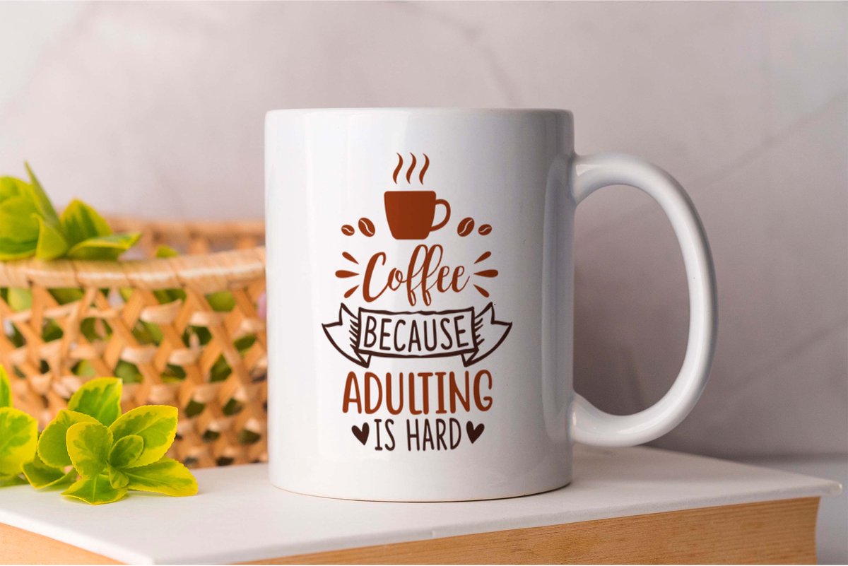 Tasse à Café Humour : 'Café Parce Que L'adulte Est Dur' - Neuve Sous Emballage, Sans Marque