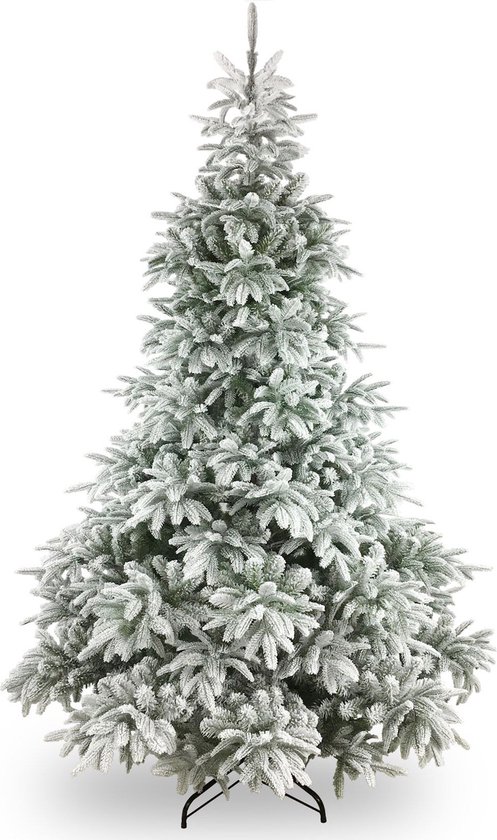 Foto: Andorra flocked kunstkerstboom 183cm groen 127cm 1 559 tips besneeuwd metalen voet