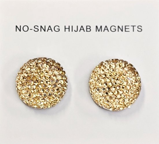Fako Bijoux® - 2x Magnetische Broche Acryl - Hoofddoek Magneet - Sjaal - Hijab Accessoires - Abaya - 18mm - Set 2 Stuks - Champagne