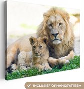 Peintures sur toile - Lion - Cub - Portrait - 160x120 cm - Décoration murale XXL