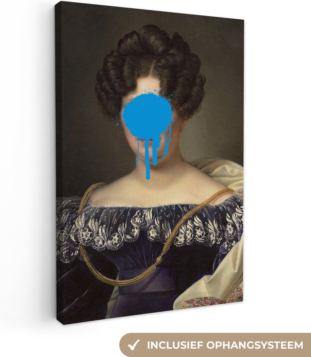 Canvas Schilderij Johanna Henriette Engelen - Dubois Drahonet - Blauw - 90x140 cm - Wanddecoratie - OneMillionCanvasses