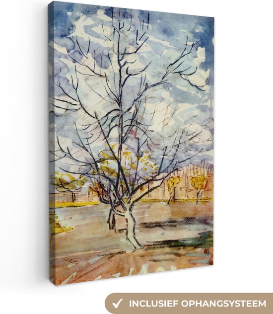 Canvas Schilderijen - Roze perzikbomen - Vincent van Gogh - Wanddecoratie