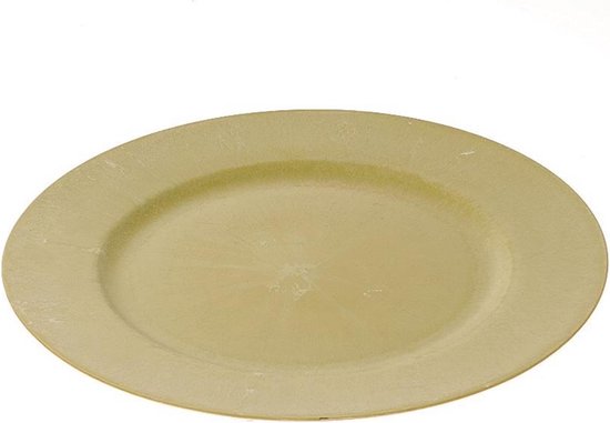Ronde, lichtgroene melamine schaal met een subtiel reliëfpatroon.