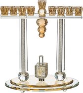 Crystal Menorah 31*27 Cm With Metal Plaque And Stones