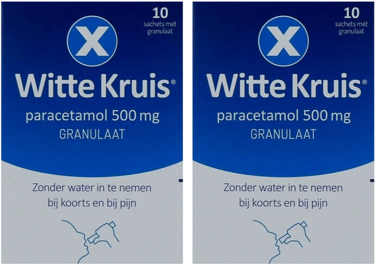 Goedkoopste Witte Kruis Paracetamol Granulaat - 2 x 10 sachets