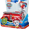 PAW Patrol Marshall's brandweerwagen in verpakking, met speelfiguur van Marshall.