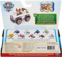 Achterkant van de verpakking van Tracker's Jungle Cruiser Paw Patrol, met afbeeldingen van andere voertuigen.
