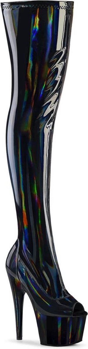 Pleaser - ADORE3011HWR Plateau Overknee Laarzen - US 5 - 35 Shoes - Zwart