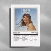 Taylor Swift - 1989 - Metalen Poster 30x40cm - album cover white