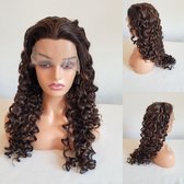 Frazimashop- Pruik Hittebestendige - Pruiken Dames Lang hrul Haar - #Front Lace Wig 13x2# Hoge kwaliteit synthetische pruik 65 cm