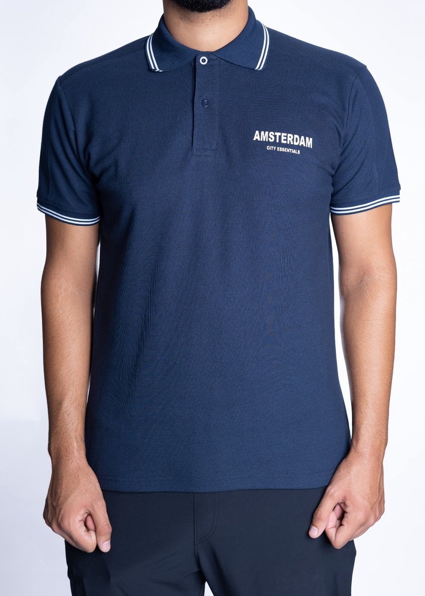 AMSTERDAM CITY ESSENTIALS - Poloshirt - Donkerblauw - 3XL