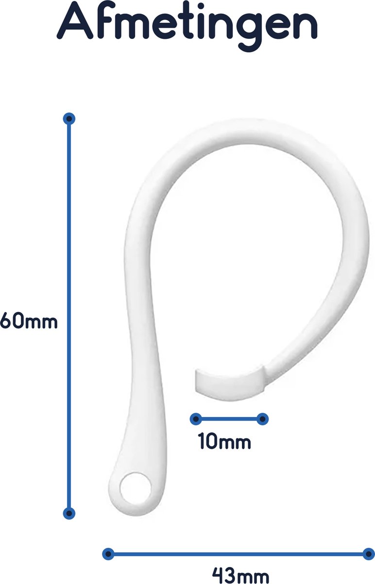 Airpods houders oorhaken antislip -wit - De Wit Computers