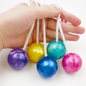 1 Stuks Handschommelende Dubbele Tikbal, Handschommelende Impactbal, Decompressie-impactbal kleur Paars