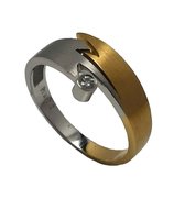 Ring - platina - geel goud - briljant - 0.03 crt - Verlinden juwelier