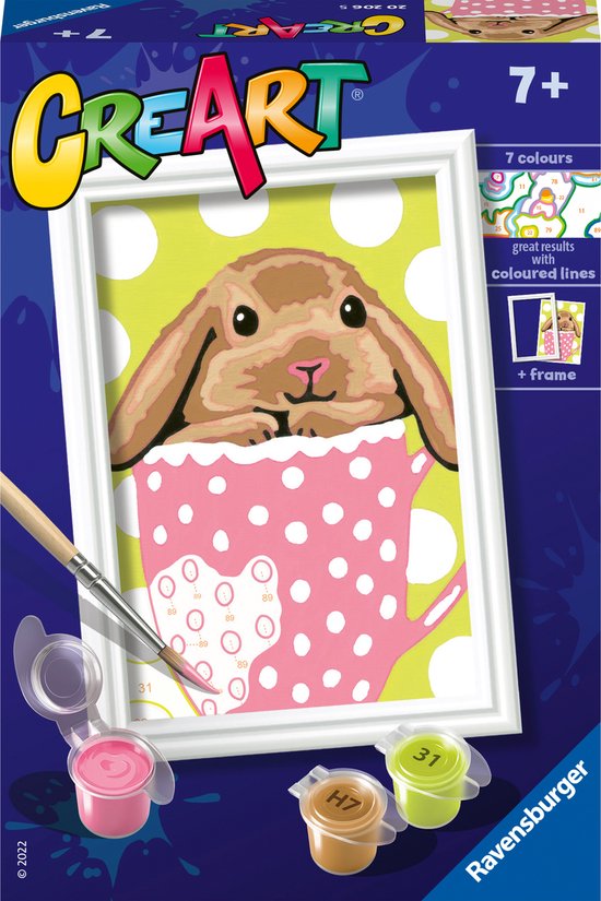 Ravensburger CreArt Bunny Cup - Peinture par numéro pour enfants