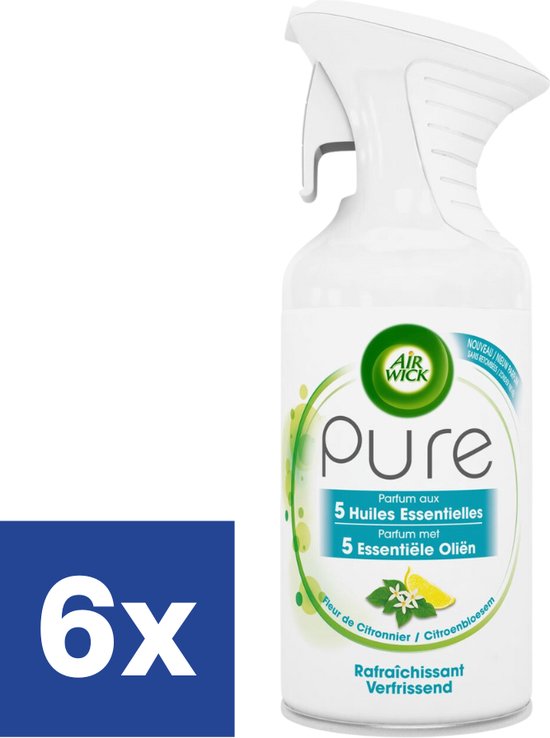 Air Wick - Pure Air Freshener Spray - Fleur de citron - 6 x 250 ml - Value Pack