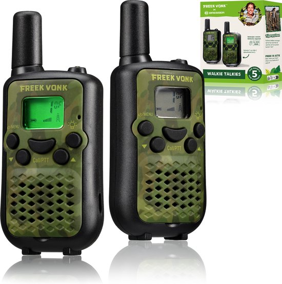 Freek Vonk x BRESSER - Walkie Talkie voor Kinderen - Bereik tot 6km - Set van 2 - Handsfree-modus