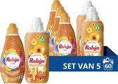 Robijn Perfect Match Wasmiddel en Wasverzachter Pakket - Color + Passiebloem & Bergamot - voor langdurige kleurbescherming - voordeelverpakking - set van 5 (60 wasbeurten)