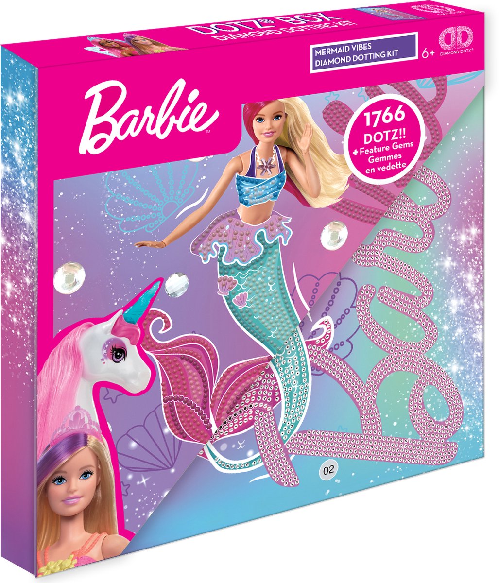 DIAMOND DOTZ DIAMOND DOTZ Barbie Mermaid Vibes Diamond Painting 1.766 Dotz 28x28 cm