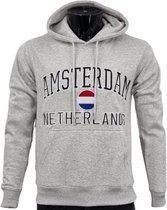 Hitman - Heren Trui - Heren Hoodie - Katoen - Amsterdam Souvenir - Amsterdam Hoodie - Grijs - Maat XL