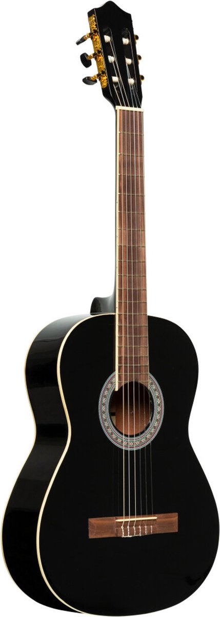 Stagg SCL60-BLK 4/4 zwarte klassieke gitaar met sparren bovenblad en degelijke afwerking