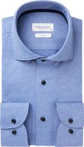 Profuomo - Chemise Tricotée Mid Blauw Melange - Homme - Taille 40 - Coupe Slim