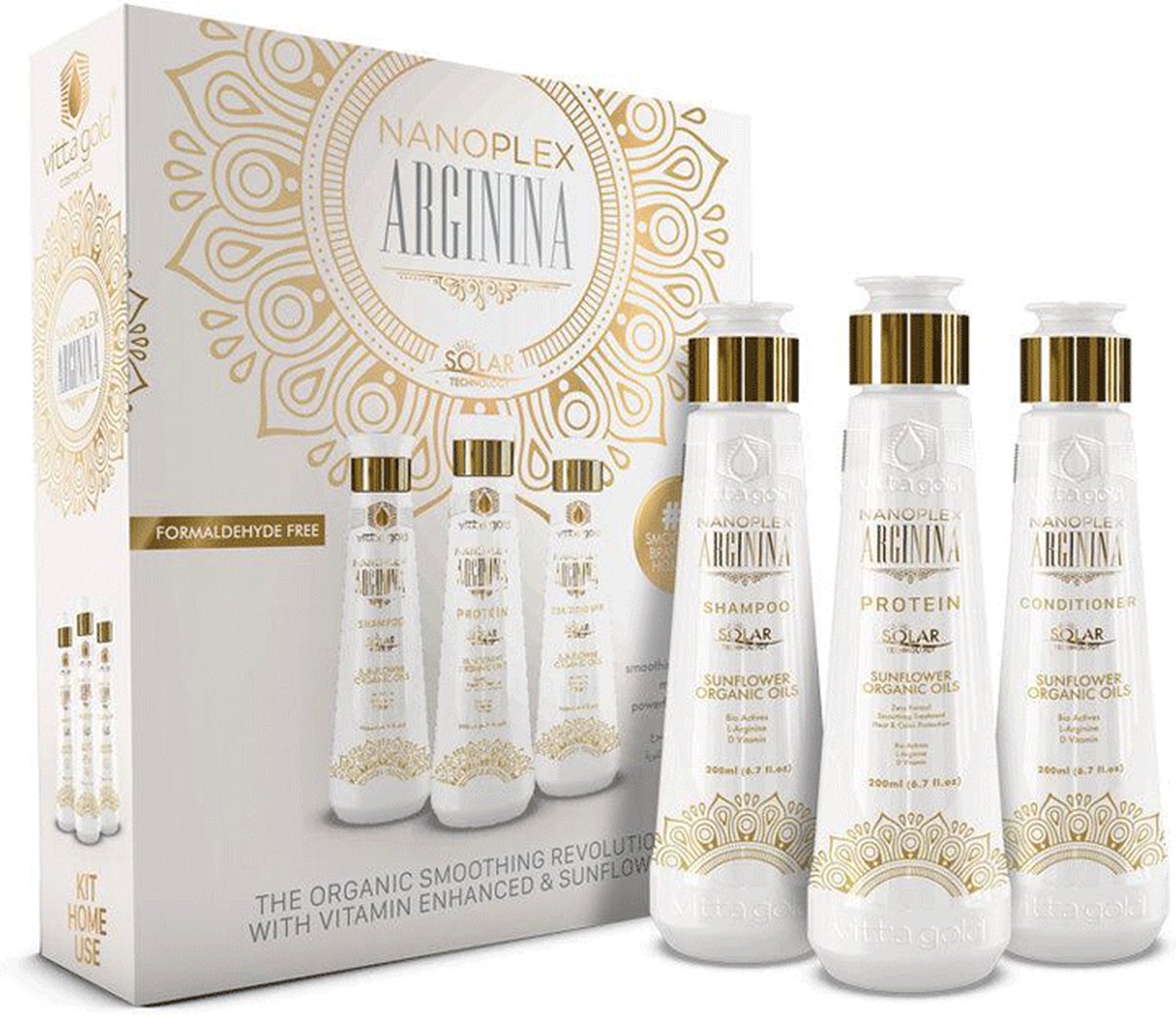 Vitta Gold Nanoplex Arginina Solar Technology Proteïne Behandeling Kit 3x200ml