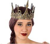 Atosa Carnival habiller couronne de reine - couleur vieil or - plastique - dames - Moyen Âge