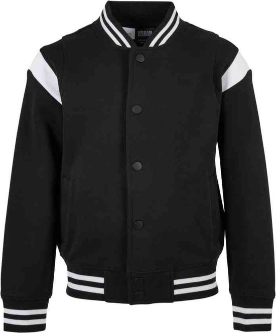 Foto: Urban classics inset coillege sweat kinder jacket kids 158 164 zwart wit