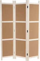 Cosmo Casa Scherm - Kamerverdeler - Privacyscherm - Prikbord van kurk - Bruin - 3 panelen 166x121 cm